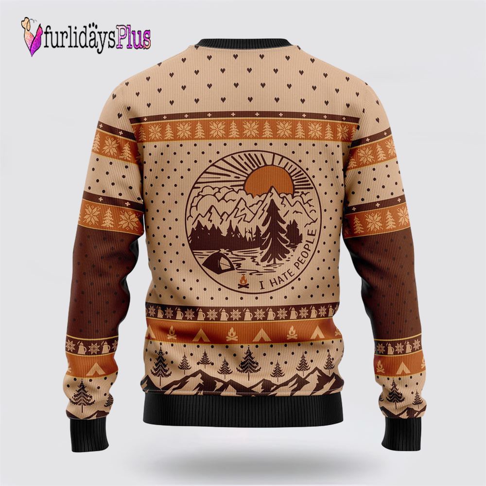Bear Camping Christmas Ugly Christmas Sweater, Sweater Gifts For Pet Lover