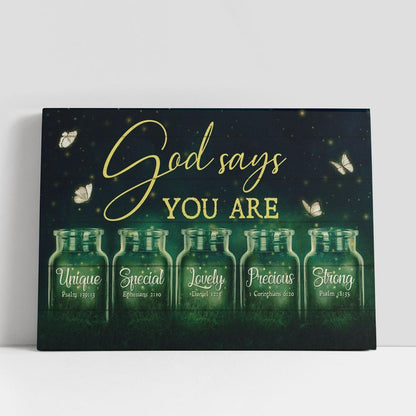 Beautiful Night Firefly Drawing Pretty Butterfly God Says You Are Canvas Poster