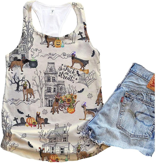 Belgian Malinois Dog Halloween Town Tank Top - Summer Casual Tank Tops For Women - Gift For Young Adults