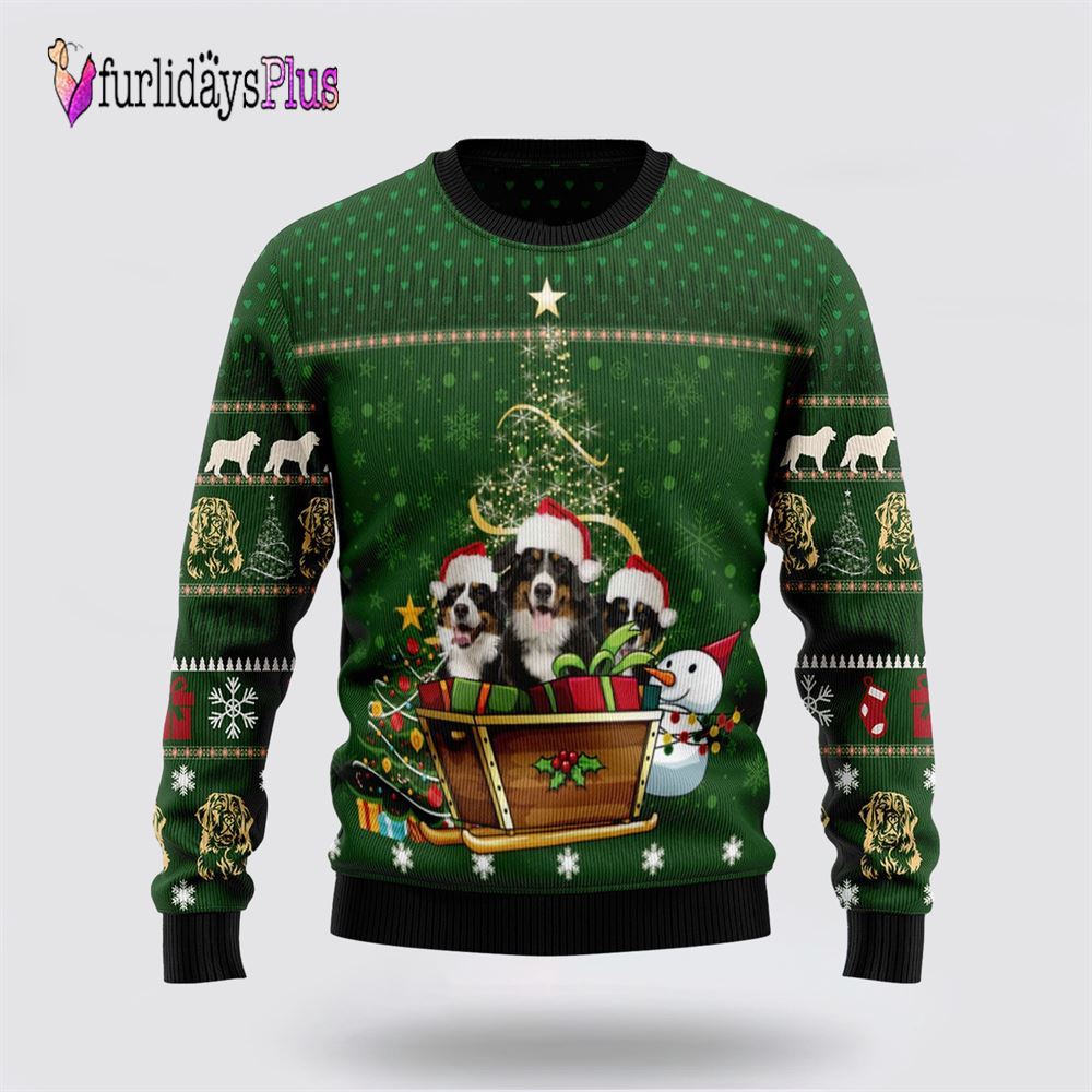 Bernese Mountain Dog Group Xmas Ugly Christmas Sweater, Dog Lover Christmas Sweater