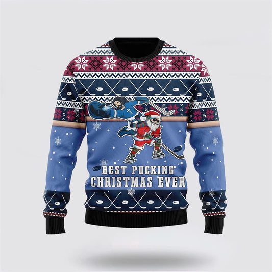 Best Pucking Christmas Ever Jesus And Santa Claus Ugly Christmas Sweater For Men And Women, Christmas Gift, Christmas Winter Fashion