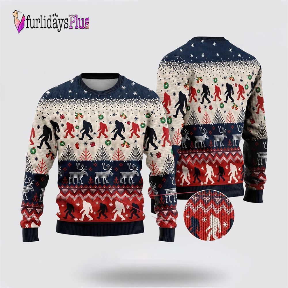 Bigfoot Christmas Sweater, Best Gift For Christmas