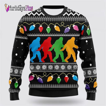 Bigfoot Color Party Ugly Christmas Sweater, Best Gift For Christmas