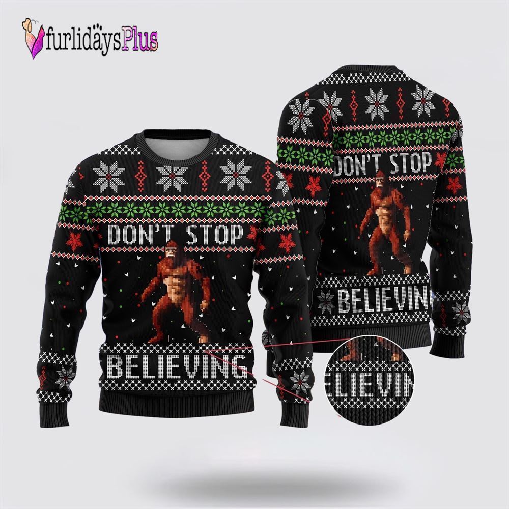 Bigfoot Don't Stop Ugly Christmas Sweater, Best Gift For Christmas