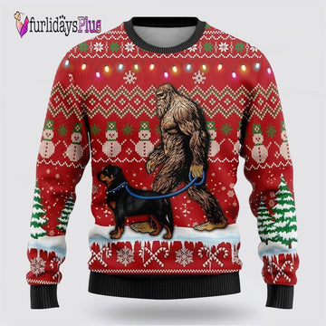 Bigfoot Goes To Spend Christmas With German Shepherd Ugly Christmas Sweater, Best Gift For Christmas