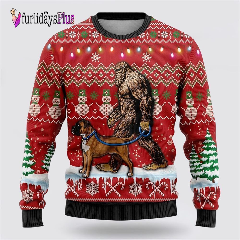 Bigfoot Goes To Spend Christmas With Shletie Ugly Christmas Sweater, Best Gift For Christmas