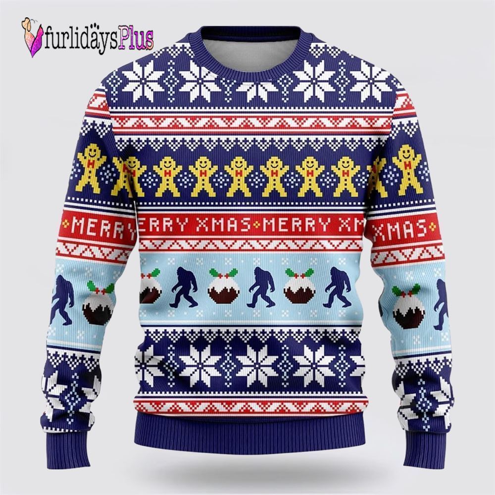 Bigfoot Merry Xmas Ugly Christmas Sweater, Best Gift For Christmas