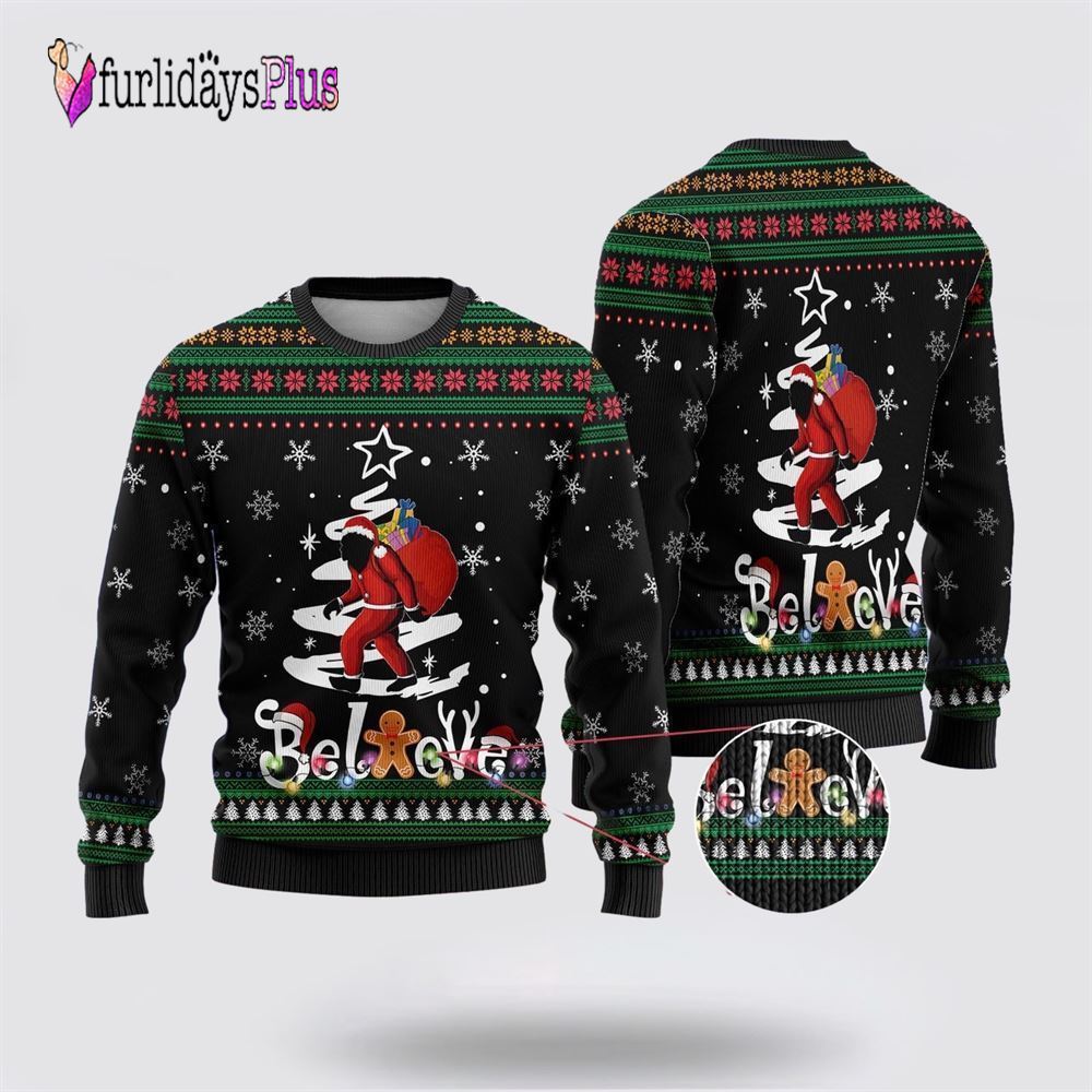Bigfoot Santa Claus Gifts Ugly Christmas Sweater, Best Gift For Christmas