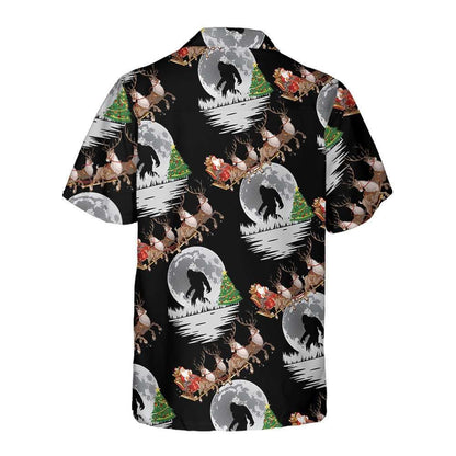 Bigfoot & Santa Claus On Christmas Day Hawaiian Shirt, Xmas Hawaiian Shirts