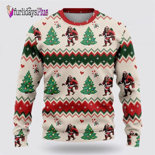 Bigfoot Santa Claus Ugly Christmas Sweater, Best Gift For Christmas