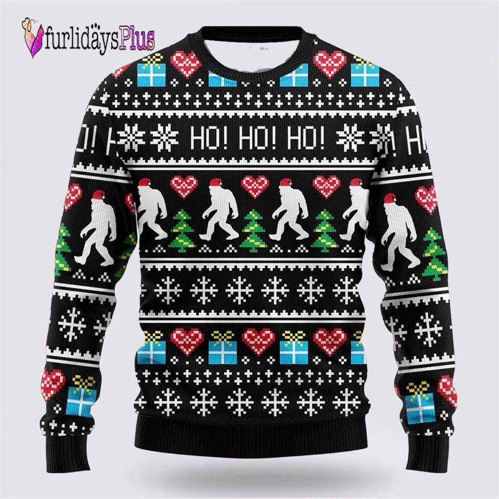 Bigfoot Secret Gift Ho Ho Ho Ugly Christmas Sweater, Best Gift For Christmas
