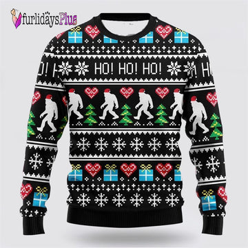 Bigfoot Secret Gift Ho Ho Ho Ugly Christmas Sweater, Best Gift For Christmas