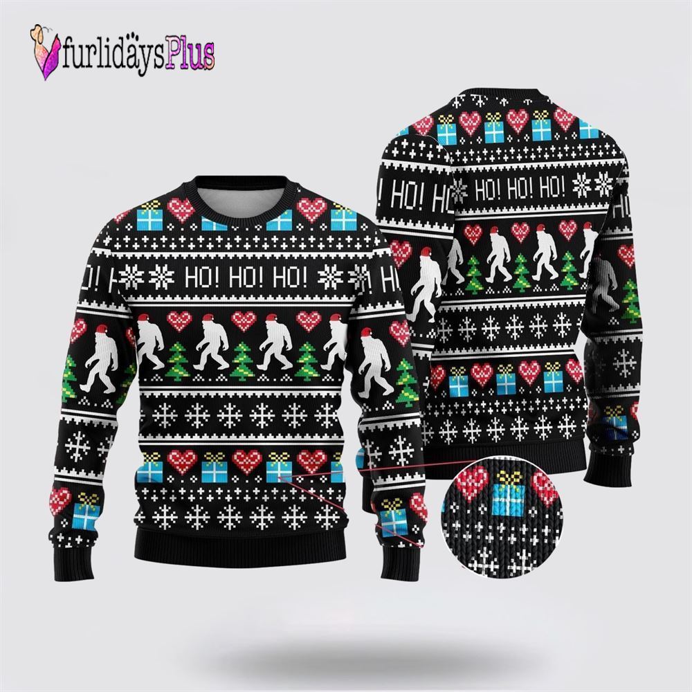 Bigfoot Secret Gift Ho Ho Ho Ugly Christmas Sweater, Best Gift For Christmas