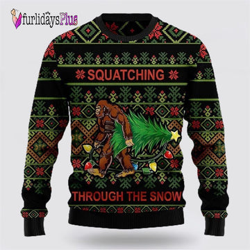 Bigfoot Snow Ugly Christmas Sweater, Best Gift For Christmas