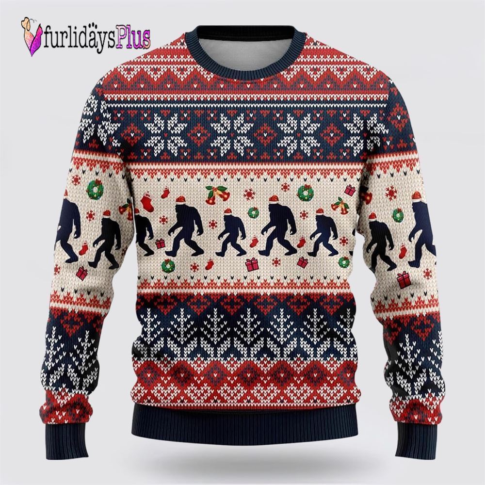 Bigfoot Ugly Christmas Sweater, Best Gift For Christmas