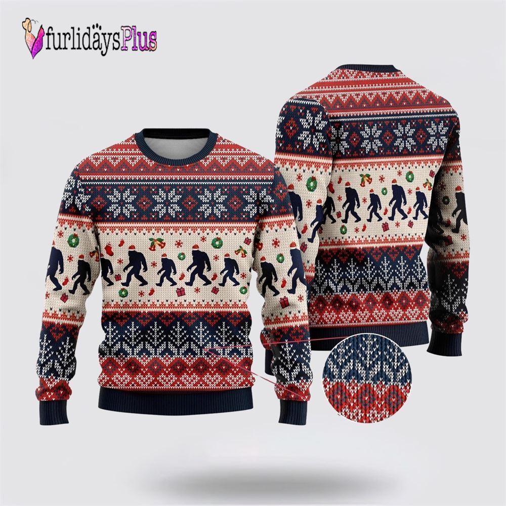 Bigfoot Ugly Christmas Sweater, Best Gift For Christmas