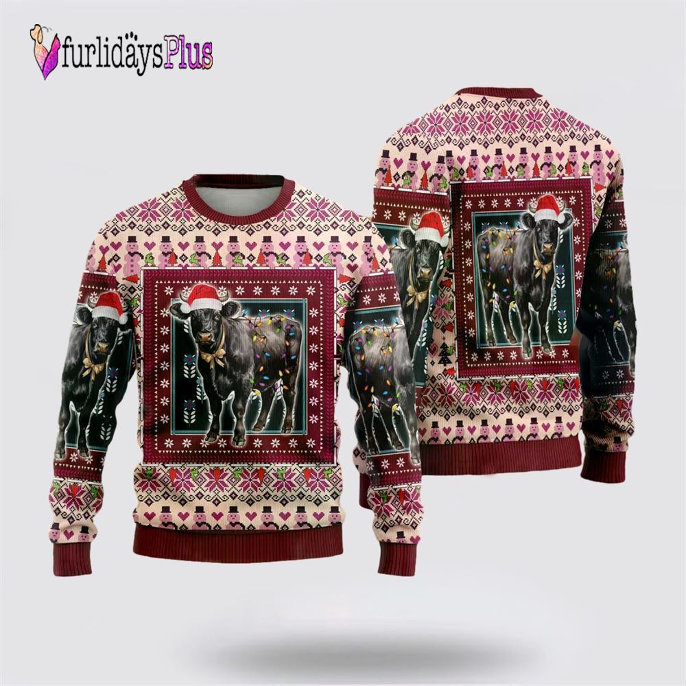 Black Angus Cows Ugly Christmas Sweaters For Men Women, Christmas Gift, Christmas Winter Fashion, Farmers Sweater