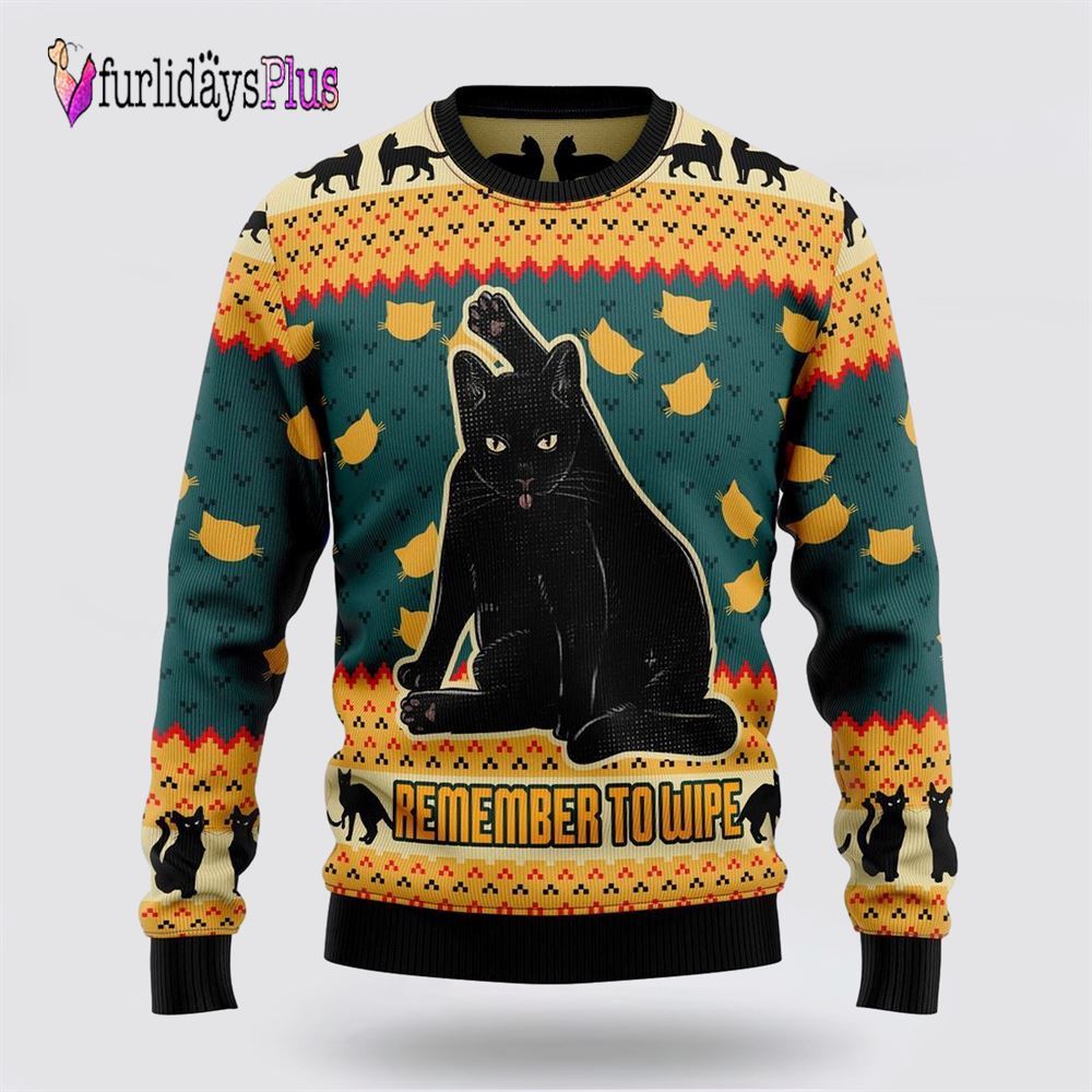 Black Cat Ugly Christmas Sweater 3D, Cat Lover Christmas Sweater