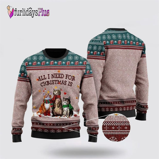 Black Cat Ugly Funny Family Ugly Christmas Sweater, Cat Lover Christmas Sweater