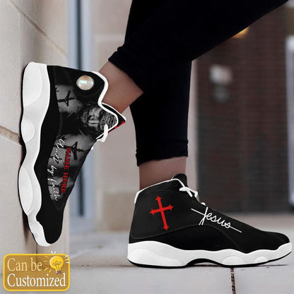 Black Cross Walk By Faith Jesus Custom Name Jd13 Shoes, Jesus Christ Shoes