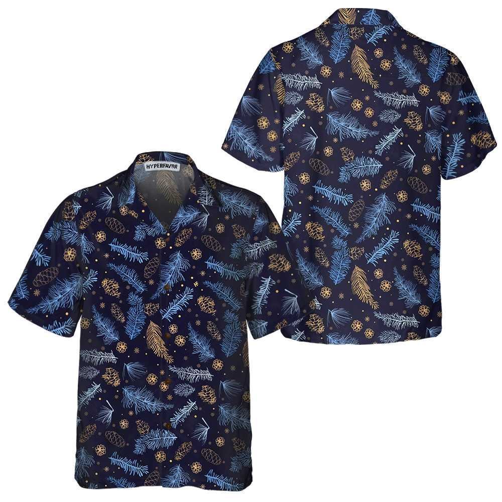 Blueish Winter Nature Hawaiian Shirt, Xmas Hawaiian Shirts