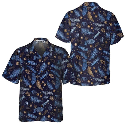 Blueish Winter Nature Hawaiian Shirt, Xmas Hawaiian Shirts