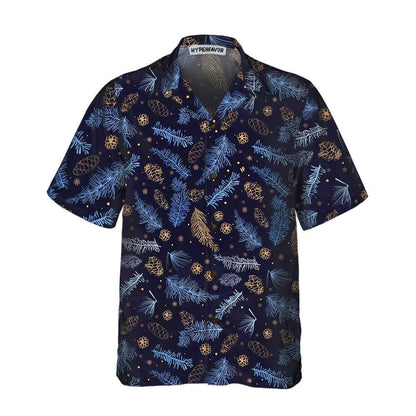 Blueish Winter Nature Hawaiian Shirt, Xmas Hawaiian Shirts