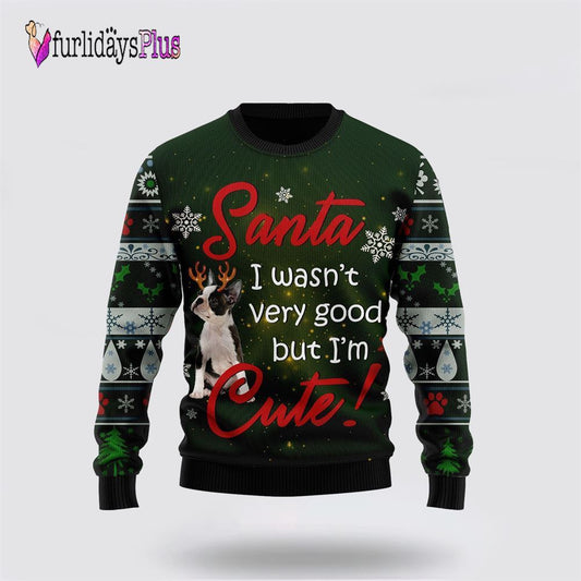 Boston Terrier I’m Cute Ugly Christmas Sweater, Dog Lover Christmas Sweater