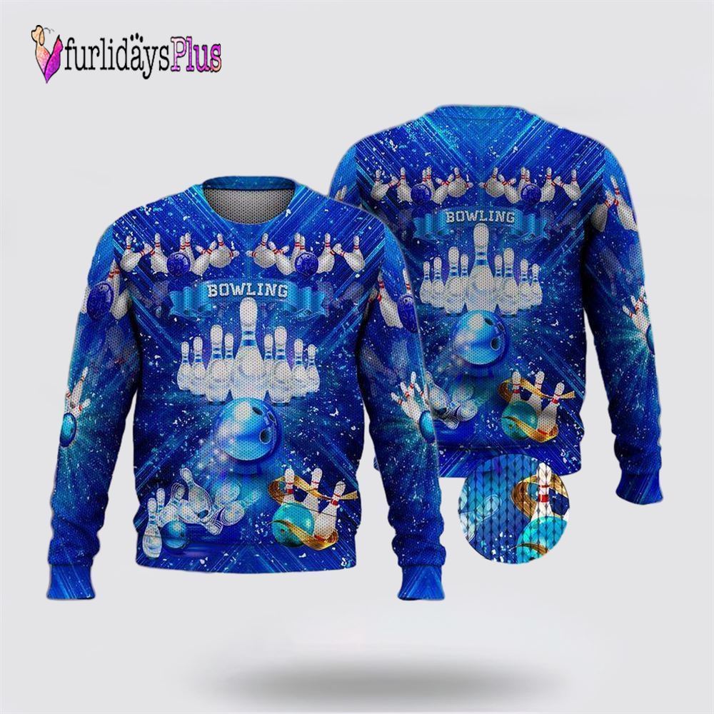 Bowling Royal Ugly Christmas Sweater, Gift For Bowling Enthusiasts