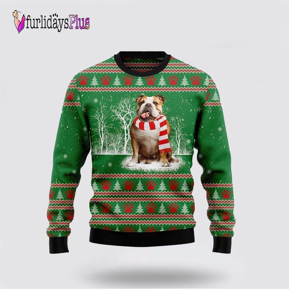 Bulldog True Friend Ugly Christmas Sweater, Dog Lover Christmas Sweater