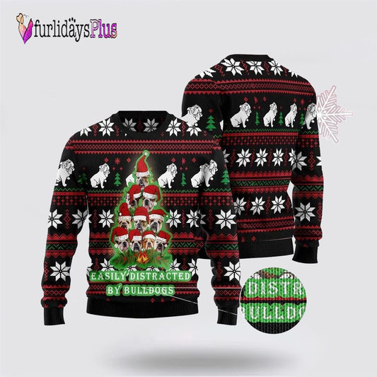 Bulldogs Tree Ugly Christmas Sweater 3D, Dog Lover Christmas Sweater