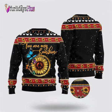 Butterfly you are my Sunshine Ugly Christmas Sweater, Sweater Gifts For Pet Lover