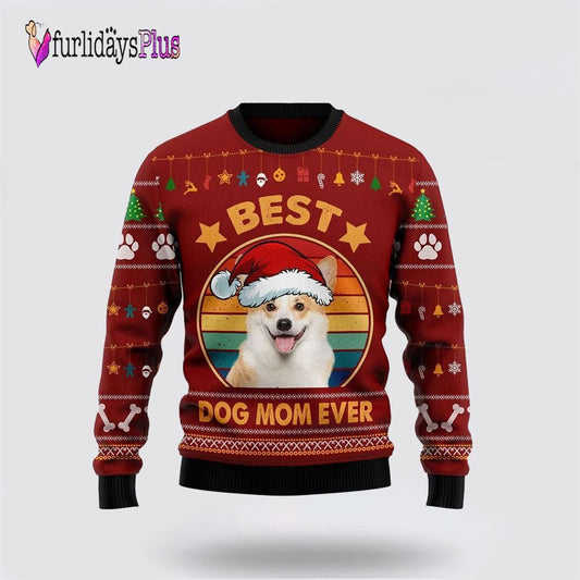 Cardigan Welsh Corgi Best Dog Mom Ever Ugly Christmas Sweater, Dog Lover Christmas Sweater