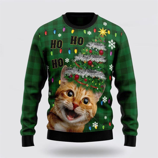 Cat Christmas Tree Ugly Christmas Sweater, Christmas Sweater For Cat Lover