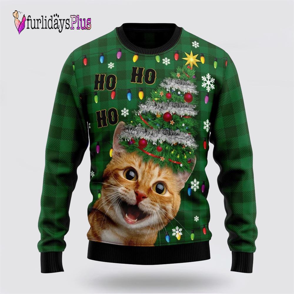 Cat Christmas Tree Ugly Christmas Sweater Ulgy Christmas Sweater, Cat Lover Christmas Sweater