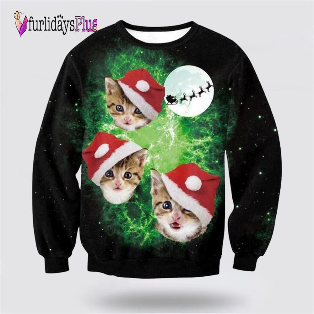 Cat Christmas Ugly Christmas Sweater, Cat Lover Christmas Sweater