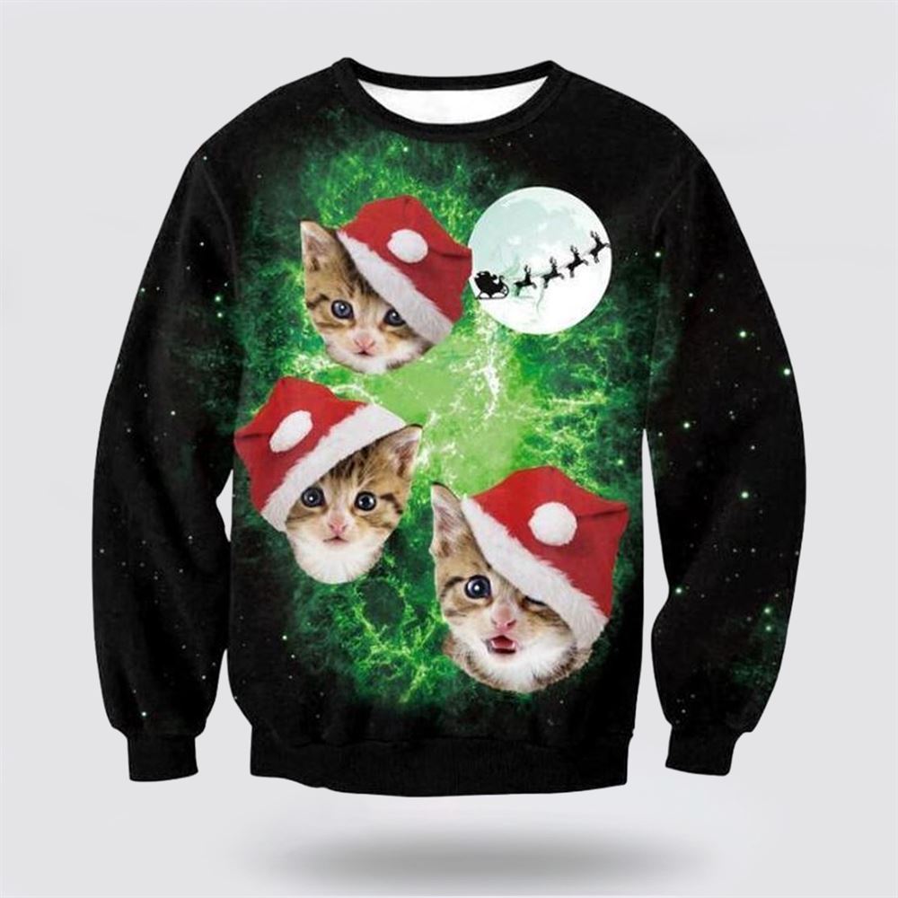 Cat Christmas Ugly Christmas Sweater, Christmas Sweater For Cat Lover