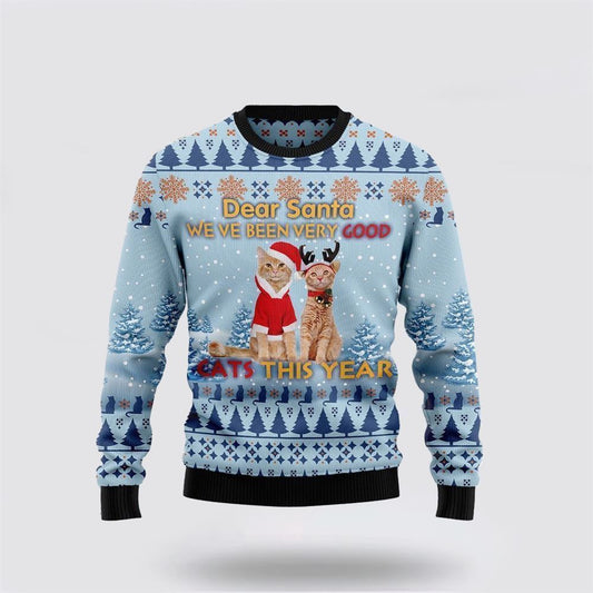 Cat Dear Santa Ugly Christmas Sweater, Christmas Sweater For Cat Lover