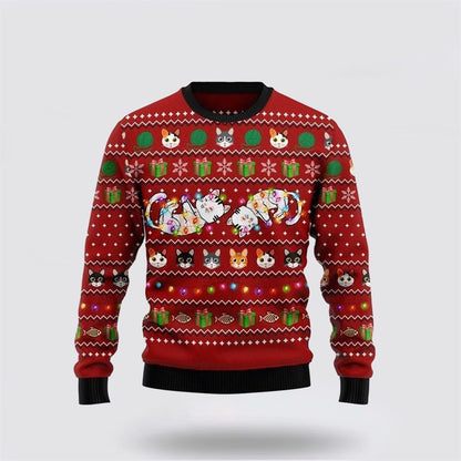 Cat Light Ugly Christmas Sweater, Christmas Sweater For Cat Lover