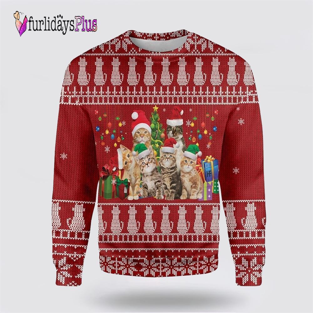 Cat Lovers Christmas Ugly Christmas Sweater, Cat Lover Christmas Sweater