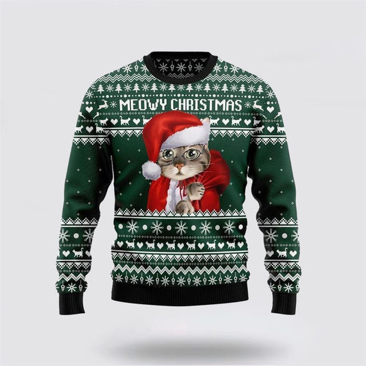 Cat Santa Ugly Christmas Sweater, Christmas Sweater For Cat Lover