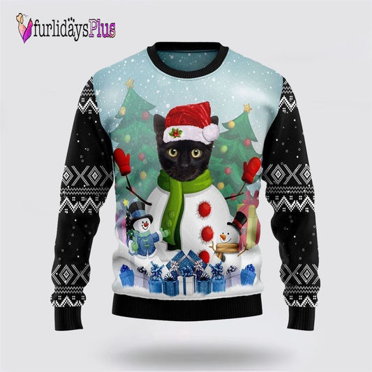 Cat Snowman Ugly Christmas Sweater, Cat Lover Christmas Sweater