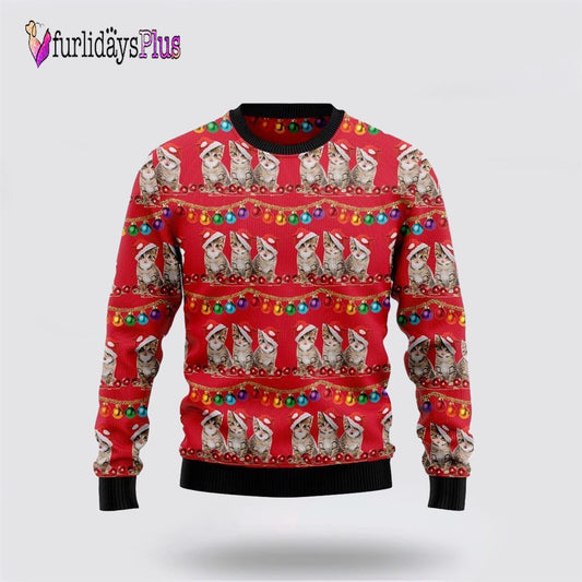 Cat Themed Kitten Christmas Ugly Christmas Sweater, Cat Lover Christmas Sweater