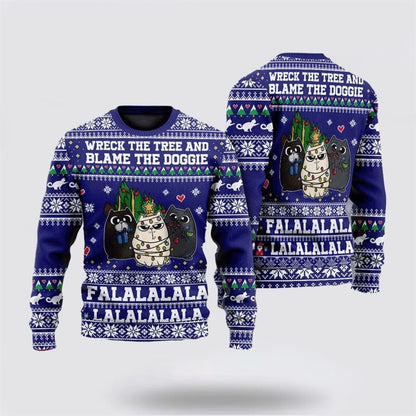 Cat Wreck The Tree Meowy Christmas Sweater Ugly Christmas Sweater, Christmas Sweater For Cat Lover