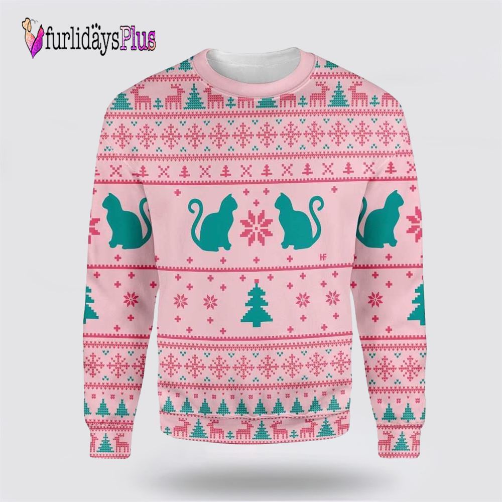 Cats Love Christmas Ugly Christmas Sweater, Cat Lover Christmas Sweater