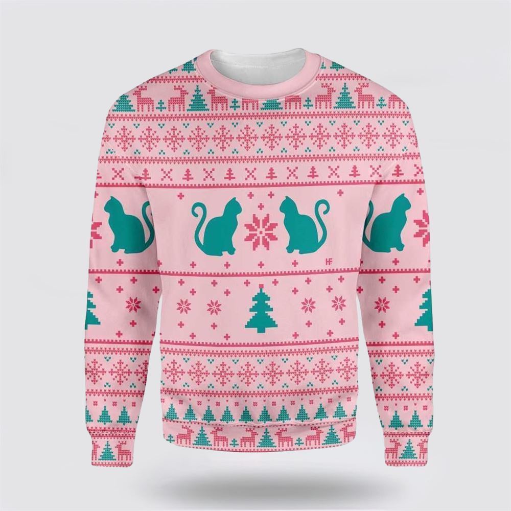 Cats Love Christmas Ugly Christmas Sweater, Christmas Sweater For Cat Lover