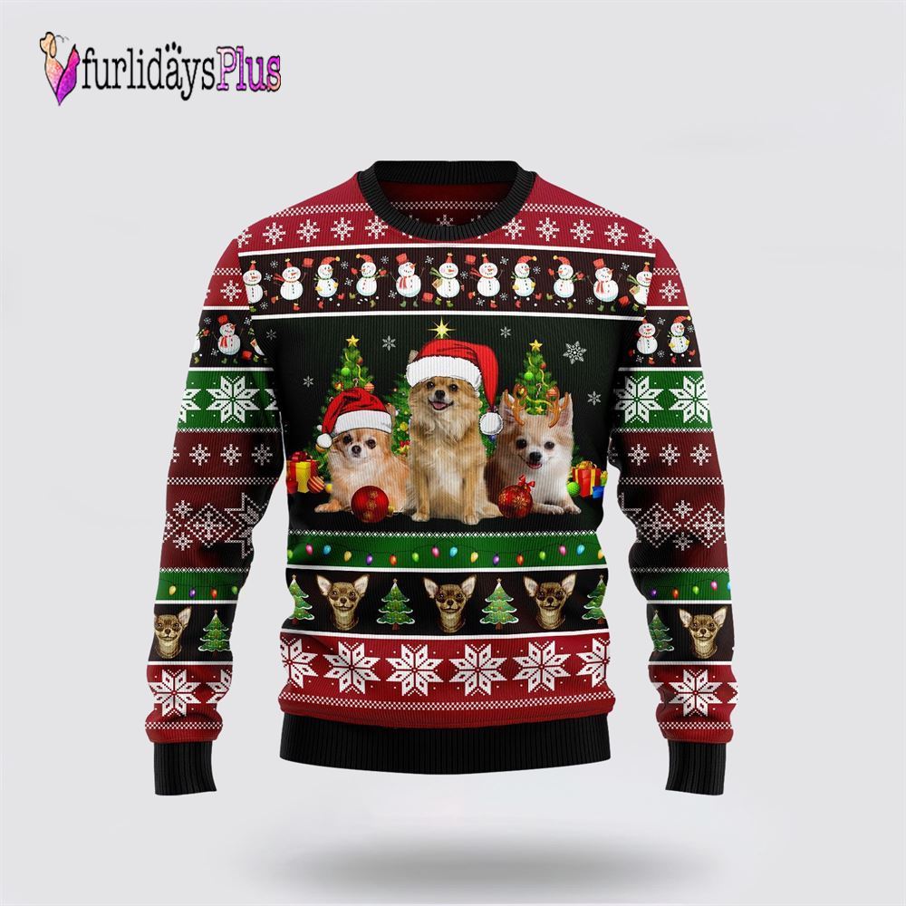 Chihuahua Group Beauty Ugly Christmas Sweater, Dog Lover Christmas Sweater