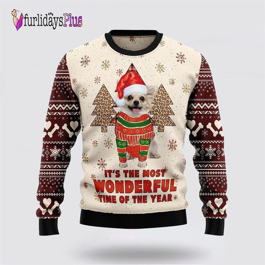 Chihuahua The Most Beautiful Time Ugly Christmas Sweater, Dog Lover Christmas Sweater