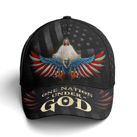 Christian Baseball Caps, One Nation Under God America Eagle Baseball Cap, Jesus Hat, Christian Caps