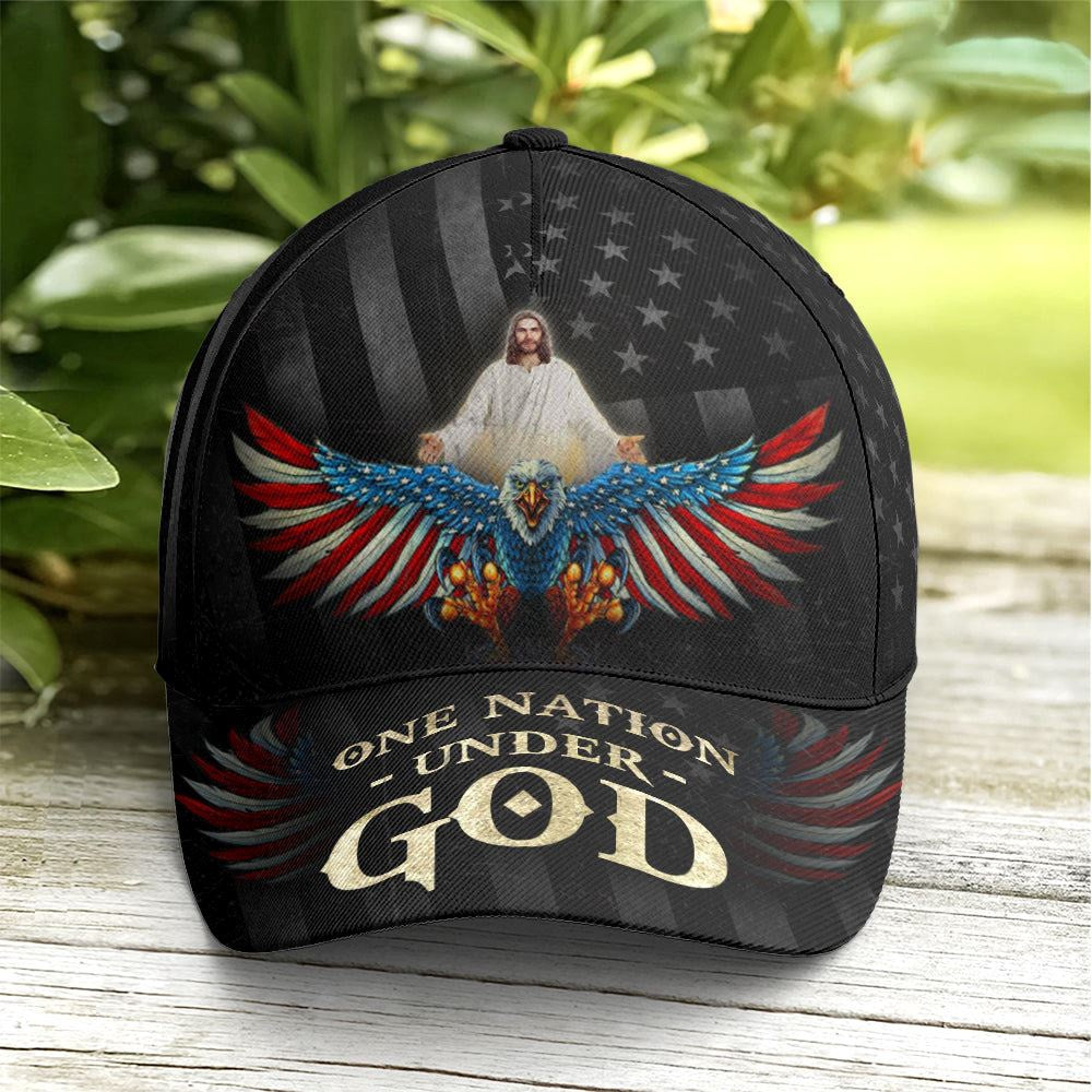 Christian Baseball Caps, One Nation Under God America Eagle Baseball Cap, Jesus Hat, Christian Caps